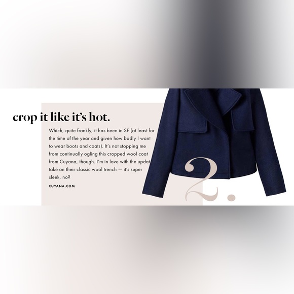 NWOT Cuyana cropped trench wool coat - Picture 6 of 7